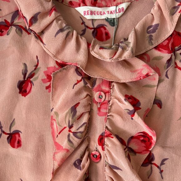 NWT REBECCA TAYLOR ~ ROSE GARDEN TUNIC DRESS ~ 2 ~ SILK ~ POCKETS ~ $375 - Picture 9 of 11